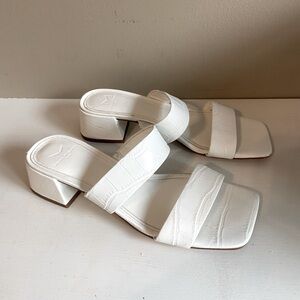 Marc Fisher white slip on heels